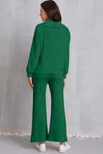 Load image into Gallery viewer, Half Zip Collared Neck Sweatshirt and Pants Set