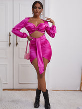 Load image into Gallery viewer, Ruched Twist Front Cutout Midi Dress