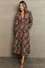 Load image into Gallery viewer, Printed Surplice Neck Long Sleeve Dress