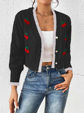 Load image into Gallery viewer, Cherry Button Down Cardigan