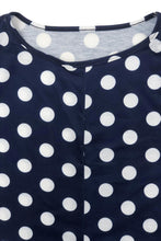 Load image into Gallery viewer, Plus Size Polka Dot Round Neck Top and Wide Leg Pants Set