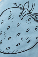 Load image into Gallery viewer, Baby Girl Strawberry Print Tee and Graphic Overalls Set