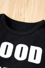 Load image into Gallery viewer, Baby Girl GOOD VIBES Bodysuit and Striped Overalls Set