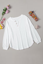 Load image into Gallery viewer, Button Detail Curved Hem Top