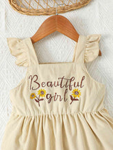 Load image into Gallery viewer, BEAUTIFUL GIRL Embroidered Graphic Square Neck Dress