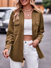 Load image into Gallery viewer, Pocketed Button Up Dropped Shoulder Shacket