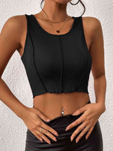 Load image into Gallery viewer, Exposed Seam Scoop Neck Cropped Tank