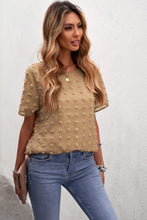 Load image into Gallery viewer, Swiss Dot Round Neck Blouse