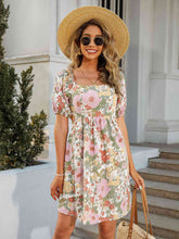 Load image into Gallery viewer, Floral Square Neck Cutout Mini Dress
