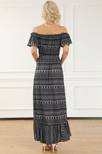 Load image into Gallery viewer, Smocked Off-Shoulder Ruffle Hem Dress