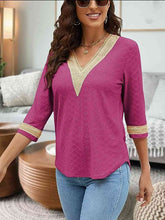 Load image into Gallery viewer, V-Neck Eyelet Blouse