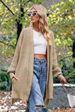 Load image into Gallery viewer, Openwork Long Sleeve Open Front Slit Cardigan