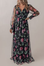 Load image into Gallery viewer, Somcked Floral V-Neck Long Sleeve Dress