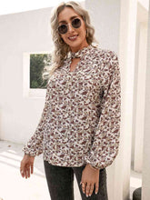 Load image into Gallery viewer, Floral Print Long Sleeve Mock Neck Blouse
