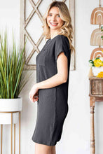 Load image into Gallery viewer, Ribbed Round Neck Short Sleeve Dress