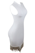 Load image into Gallery viewer, Rhinestone Tassel Hem Bodycon Dress