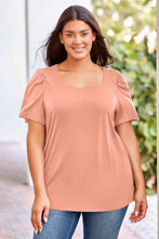 Load image into Gallery viewer, Plus Size Square Neck Puff Sleeve Tee