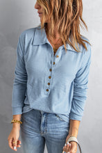 Load image into Gallery viewer, Half Button Collared Knit Top