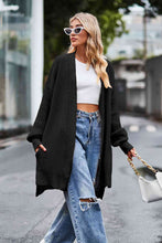 Load image into Gallery viewer, Open Front Dropped Shoulder Longline Cardigan