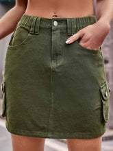Load image into Gallery viewer, Denim Mini Skirt with Pockets