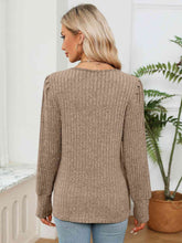 Load image into Gallery viewer, Lace Detail V-Neck Ribbed Blouse