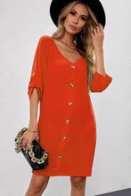 Load image into Gallery viewer, Buttoned V-Neck Dress