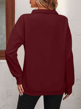 Load image into Gallery viewer, Zip-Up Dropped Shoulder Sweatshirt