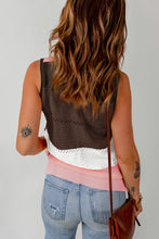 Load image into Gallery viewer, Color Block Openwork Knit Tank Top
