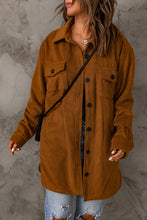 Load image into Gallery viewer, Button Down Longline Shirt Jacket with Pockets