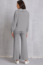 Load image into Gallery viewer, Half Zip Collared Neck Sweatshirt and Pants Set