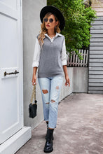 Load image into Gallery viewer, Quarter-Zip Collared Sweater Vest