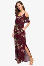 Load image into Gallery viewer, Slit Scoop Neck Cold-Shoulder Maxi Dress