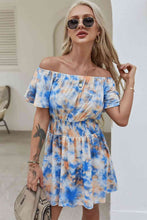 Load image into Gallery viewer, Off-Shoulder Short Flutter Sleeve Mini Dress