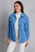 Load image into Gallery viewer, Pocketed Button Up Dropped Shoulder Jacket