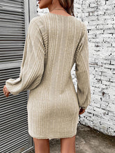 Load image into Gallery viewer, Ribbed Round Neck Long Sleeve Dress