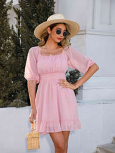Load image into Gallery viewer, Square Neck Ruffle Hem Dress