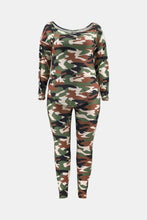 Load image into Gallery viewer, Plus Size Camouflage Top and Leggings Set
