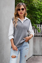 Load image into Gallery viewer, Quarter-Zip Collared Sweater Vest