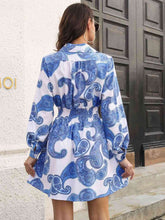 Load image into Gallery viewer, Paisley Print Johnny Collar Smocked Dress