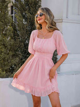 Load image into Gallery viewer, Square Neck Ruffle Hem Dress