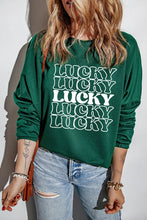 Load image into Gallery viewer, LUCKY Round Neck Dropped Shoulder Sweatshirt