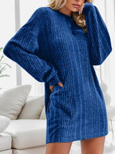 Load image into Gallery viewer, Round Neck Dropped Shoulder Mini Dress