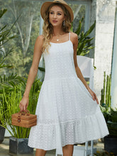 Load image into Gallery viewer, Dotted Ruffle Hem Spaghetti Strap Dress