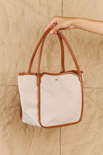 Load image into Gallery viewer, Fame Beach Chic Faux Leather Trim Tote Bag in Ochre
