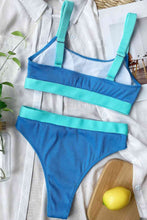 Load image into Gallery viewer, Color Block Scoop Neck Bikini Set