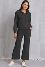 Load image into Gallery viewer, Half Zip Collared Neck Sweatshirt and Pants Set