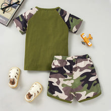 Load image into Gallery viewer, Kids HELLO GIRL Printed Raglan Sleeve Tee and Shorts Set