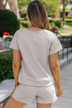 Load image into Gallery viewer, Textured Round Neck T-Shirt and Shorts Set