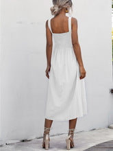Load image into Gallery viewer, Square Neck Sleeveless Smocked Midi Dress