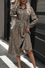 Load image into Gallery viewer, Polka Dot Tied Button Up Dress